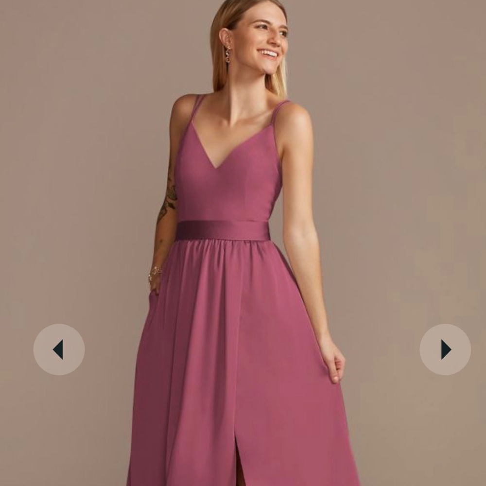 David’s bridal double spaghetti strap bridesmaid dress